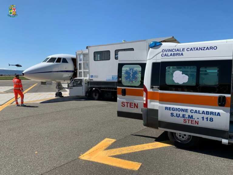 Falcon Aeronautica Militare effettua volo d’urgenza da Lamezia a Firenze per una ragazza 17enne in pericolo di vita