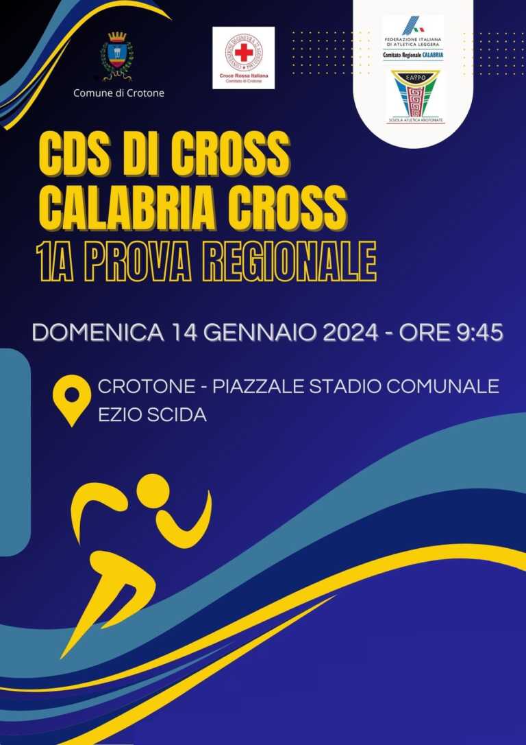 Campionati di società e Calabria Cross 2024 prima prova regionale a Crotone domenica 14 gennaio